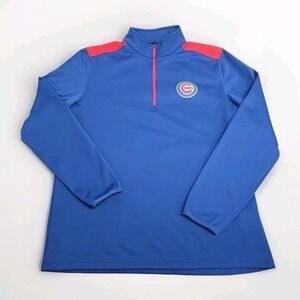 CHICAGO CUBS 1/4 Zip Pullover Mens XL MLB Baseball Fleece Sweatshirt